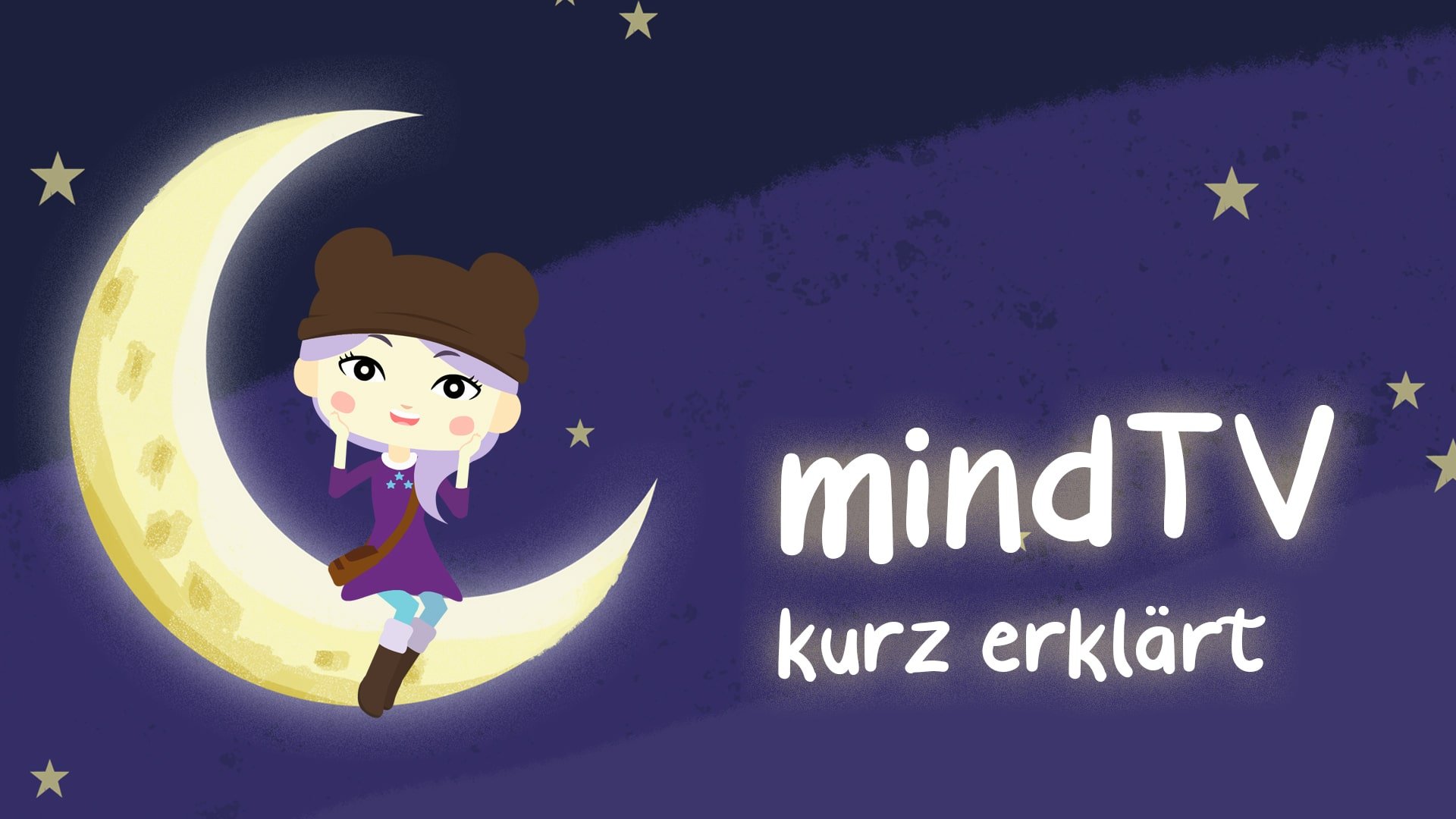 mindTV kurz erklärt: ein Bild eines Mädchens auf der Mondsichel