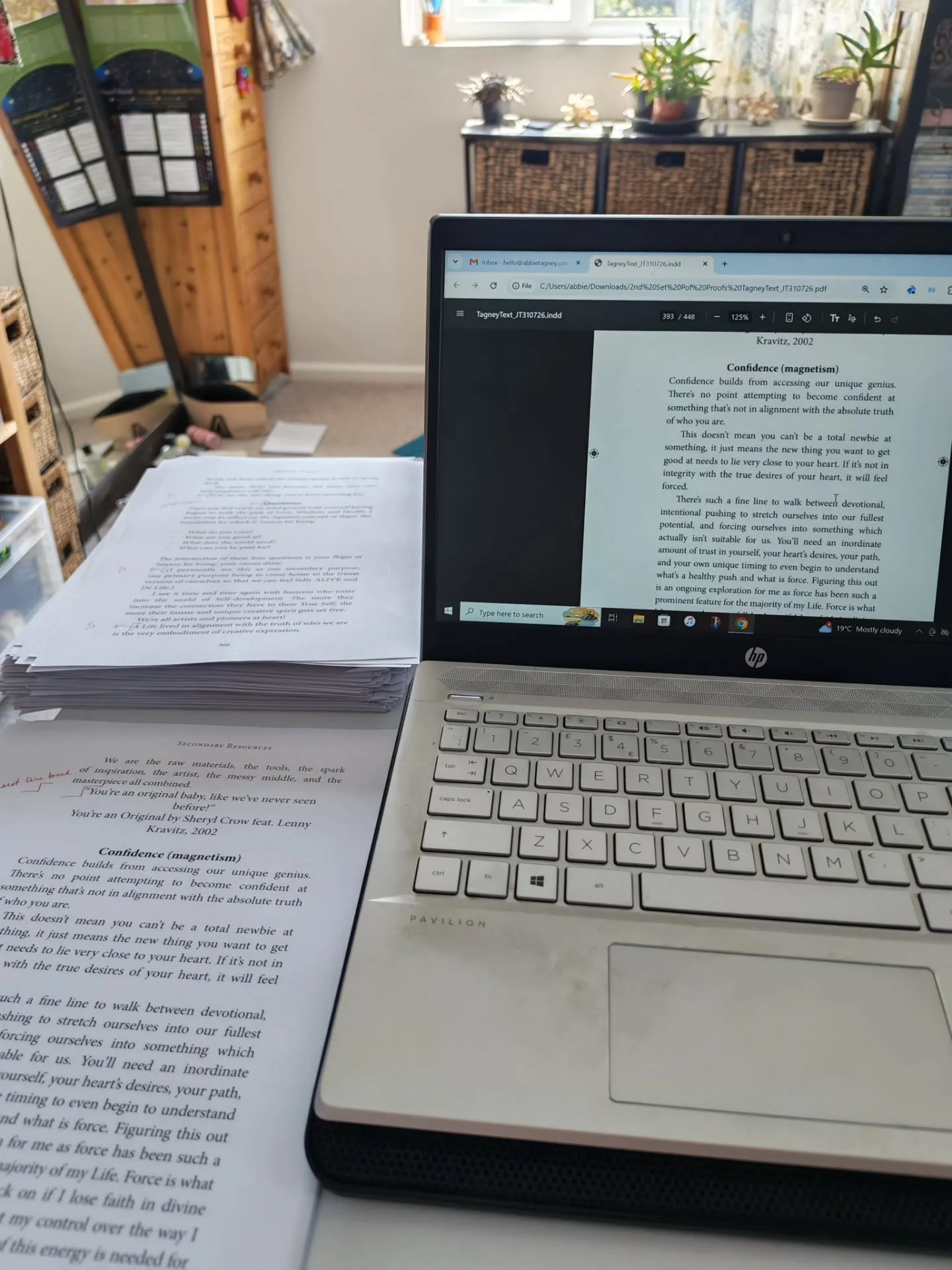 My view for the last few days... 

Second set of proofs checked over and marked for corrections to be made 🙌🥳

Gosh this book publishing process is loooooong! 

The manuscript has to be typeset (the layout of the insides of the book) and, annoyingl