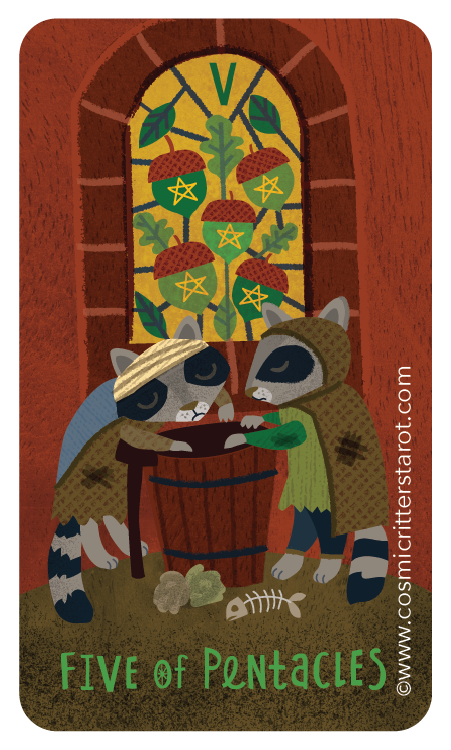 Two raccoons going through a garbage can