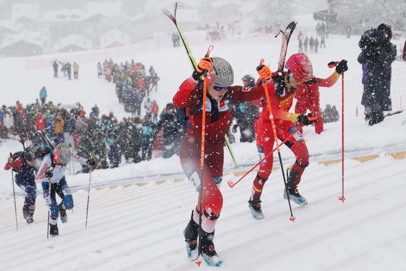 Marianne Fatton of Switzerland in action during the Women's Sprint of the Ski Mountaineering (Copy)