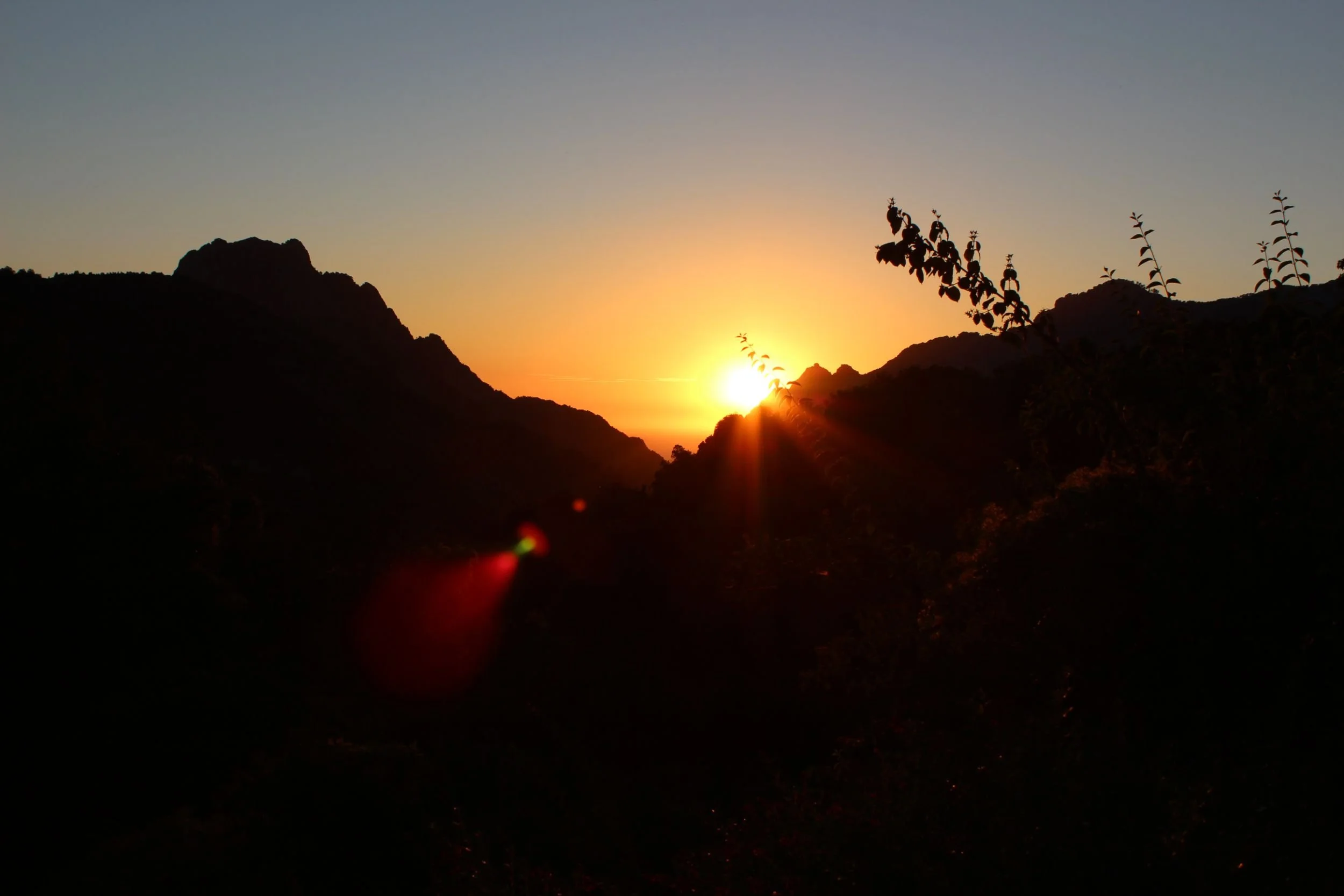 Sunset reflection over the mountains