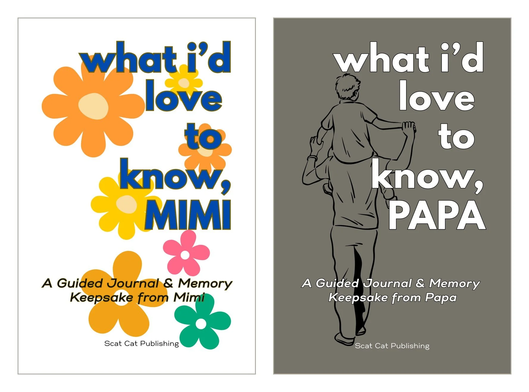 What I'd Love to Know Mimi and Papa guided journal bundle covers