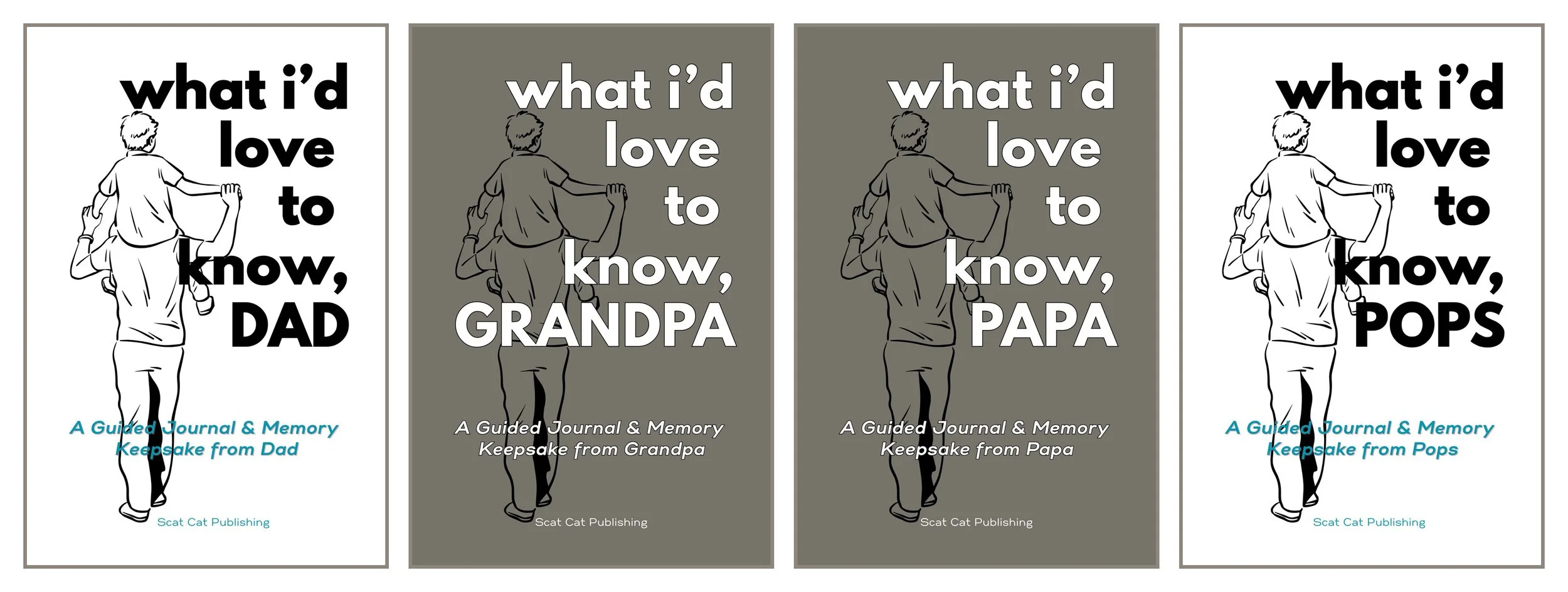 What I'd Love to Know Dad, Grandpa, Papa and Pops guided journal bundle covers