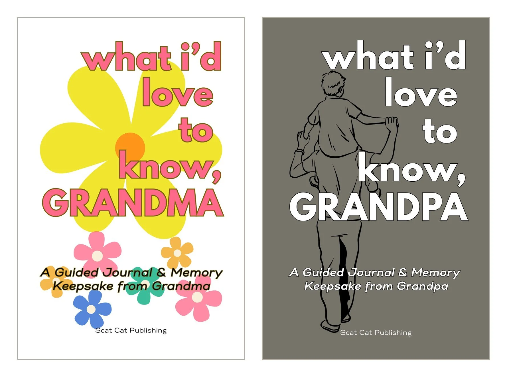 What I'd Love to Know Grandma and Grandpa guided journal bundle covers