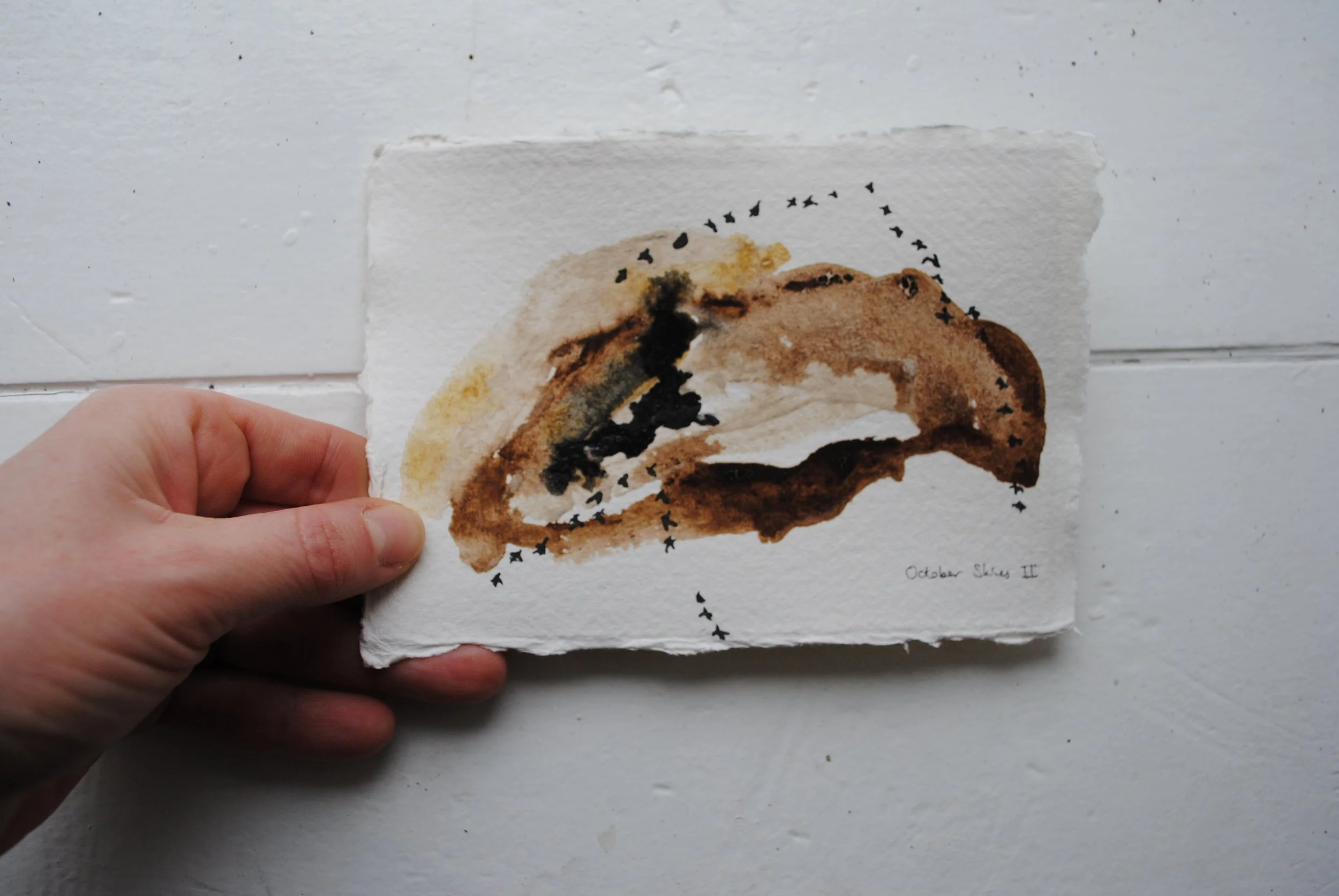 October Skies II - wild ink original small artwork