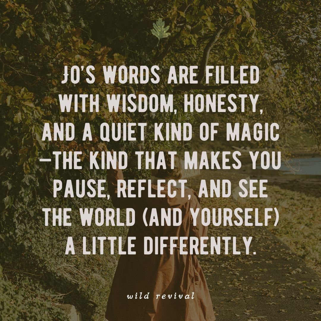 A woman walking along a path in nature, surrounded by trees and greenery, with a customer testimonial quote overlaid.