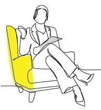 Female Psychiatrist Line Drawing