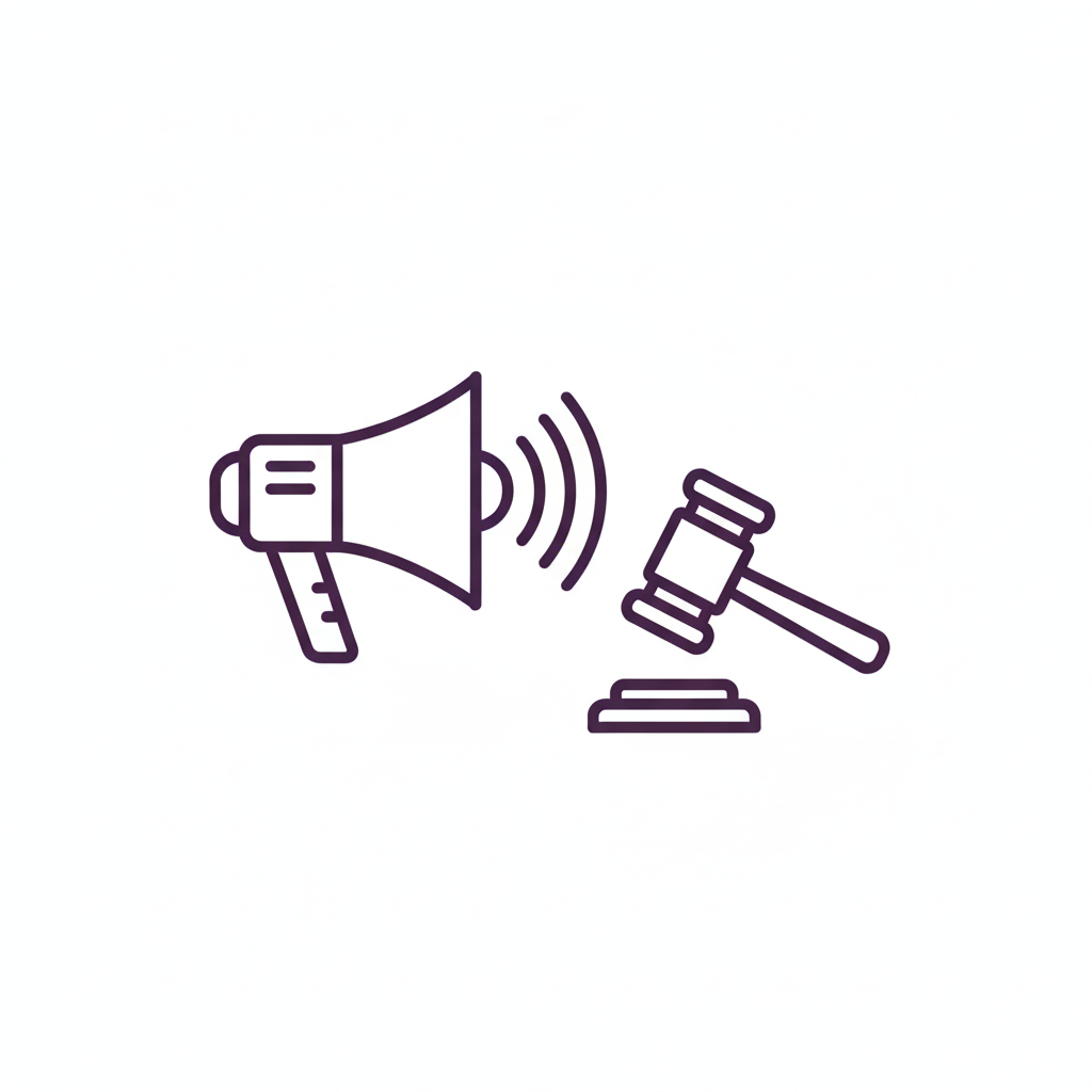Icon for advocacy and legal support services offered to family members.	