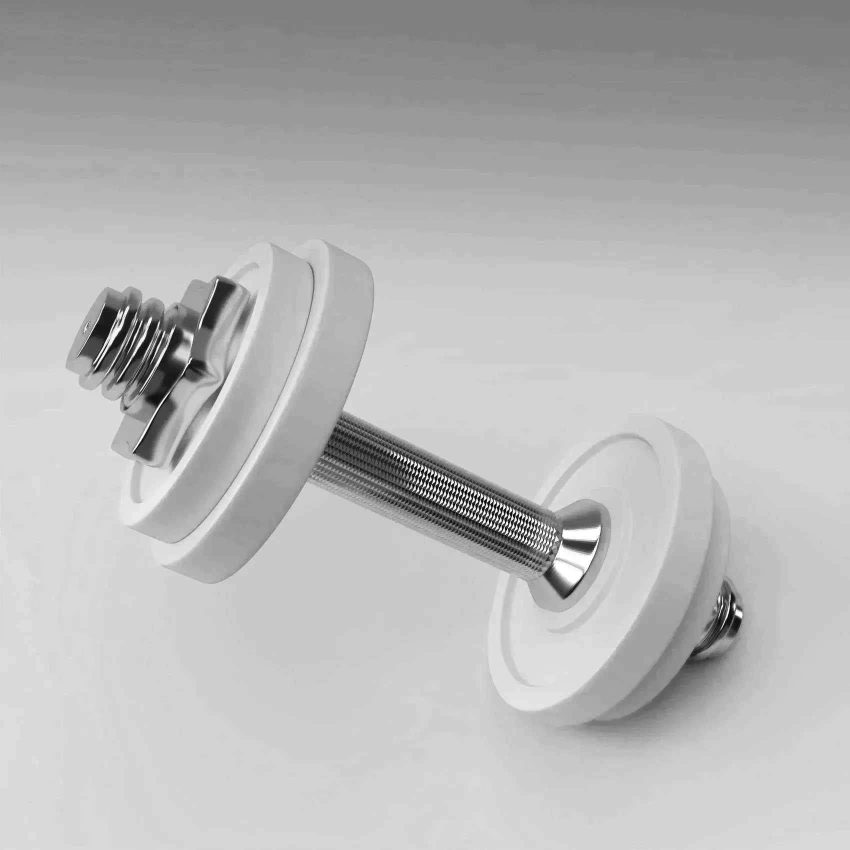 Kurzhantel vor grauem Hintergrund