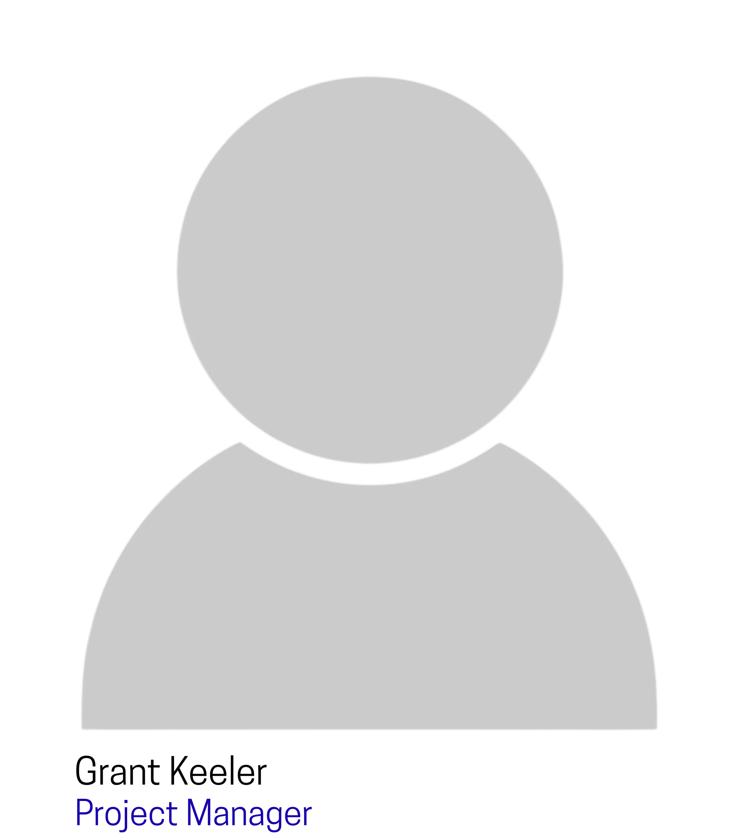 Gray icon of a person representing a project manager