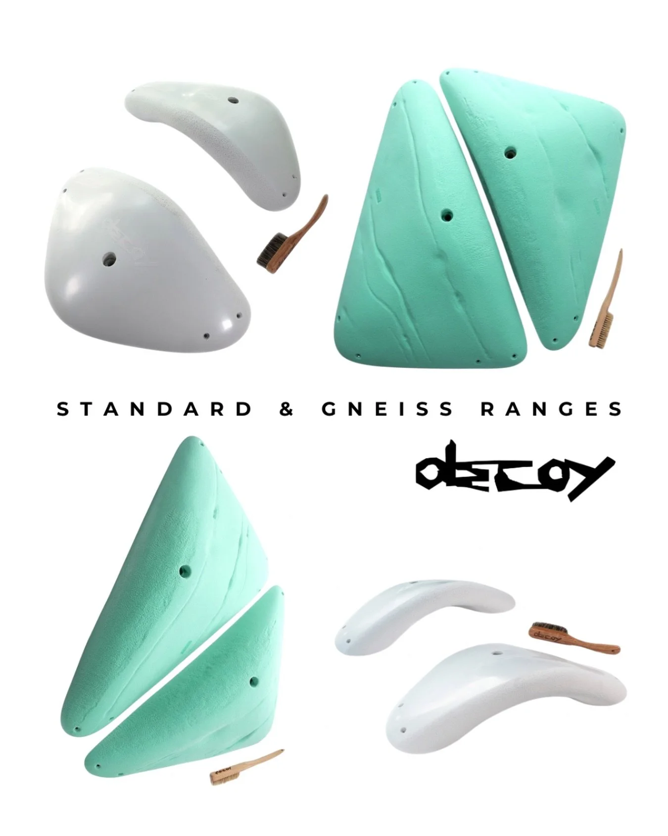 Standards and Gneiss ranges from @decoyholds give gyms two sets of over X holds from XS to XXL. 

The Gneiss are 72 shapes inspired by the Granitic rock that is found around New England.

The Standards are a line of 55 simple dual tex holds, many of 