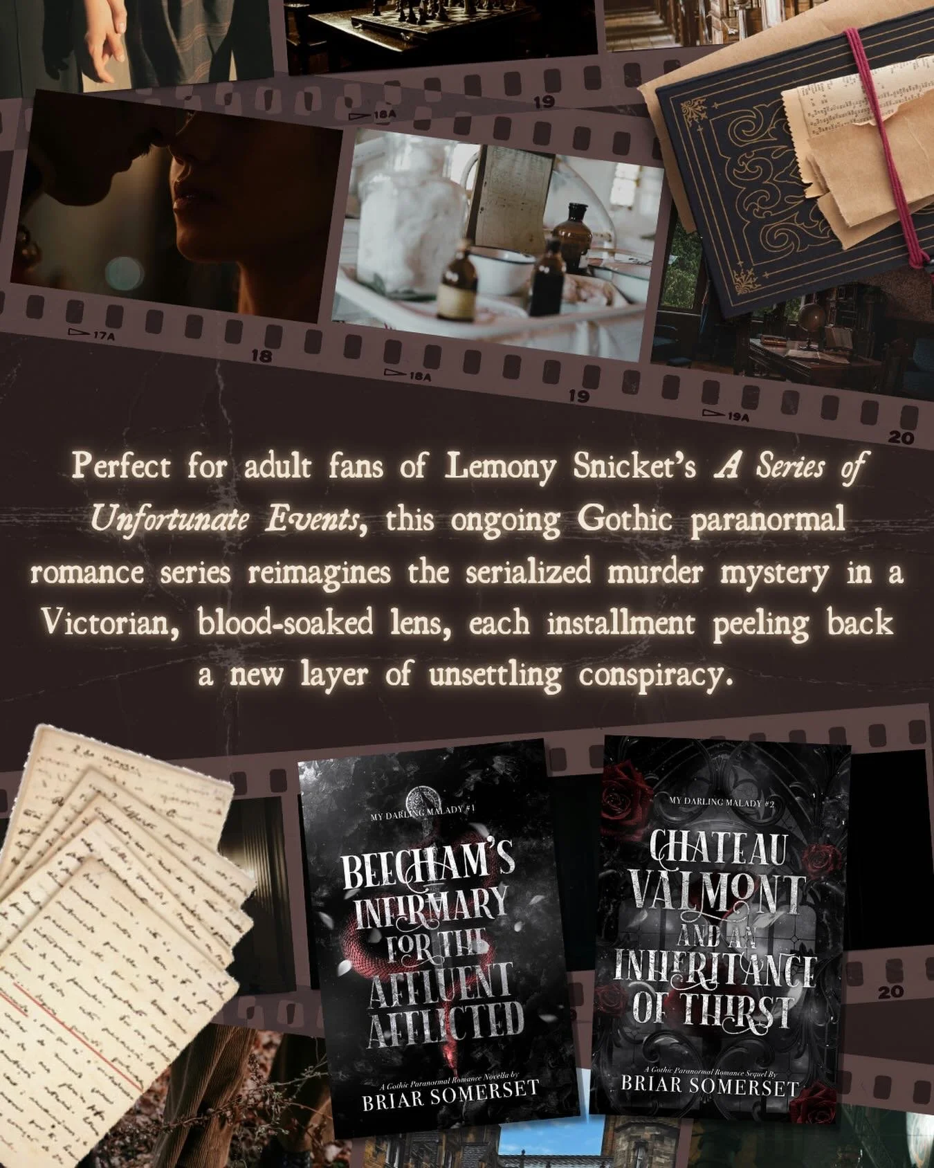 Somewhere along the way, this tale grew beyond what I first imagined it would be. Because of how My Darling Malady books 1-2 have unfolded, this will be my flagship, extended series told through a body of various installments and novellas before it c