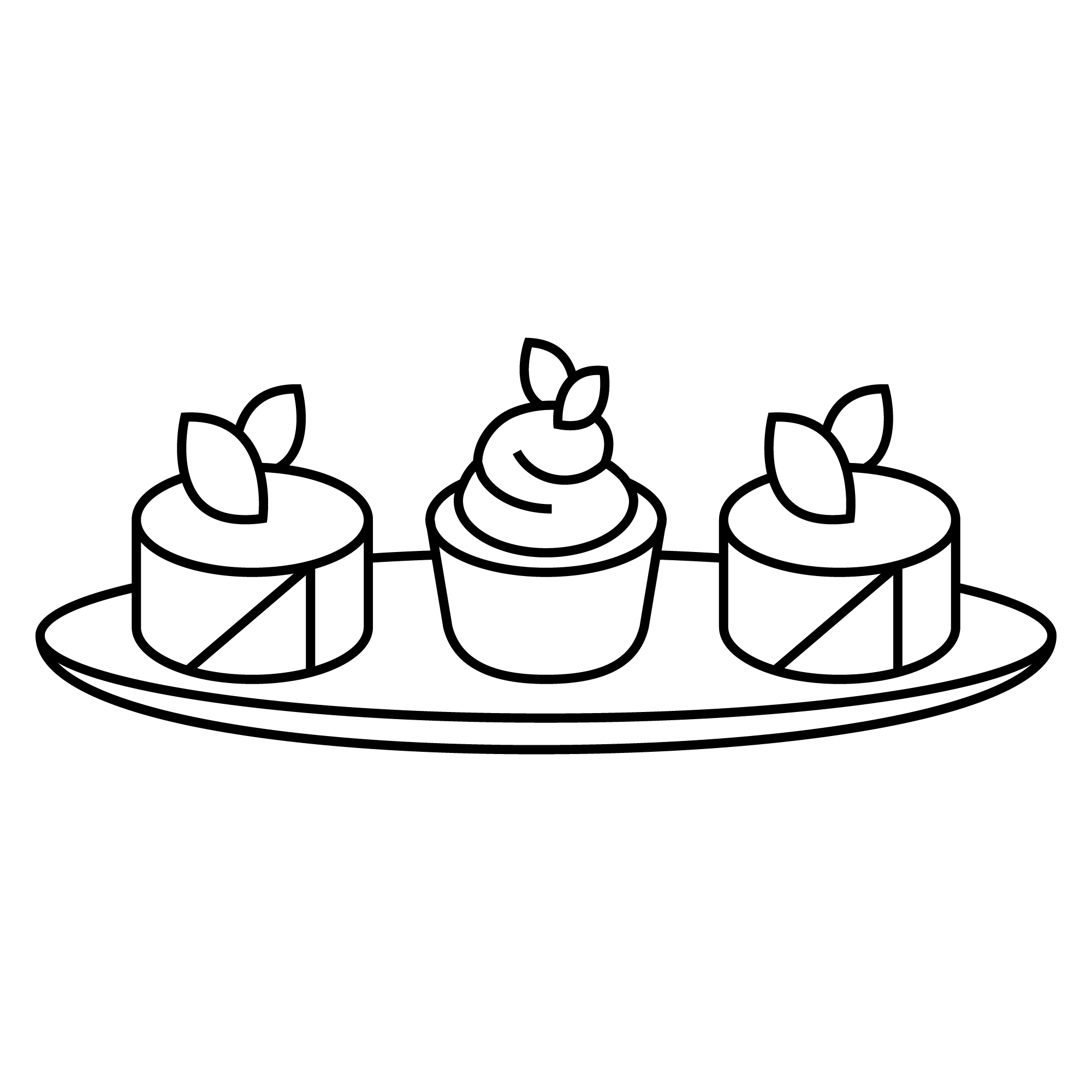 Une illustration d'un amuse-bouche en noir.