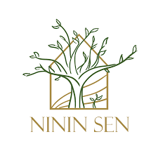 A logo featuring a stylized tree with twisting branches inside a rectangular frame, with the text 'NININ SEN' below.