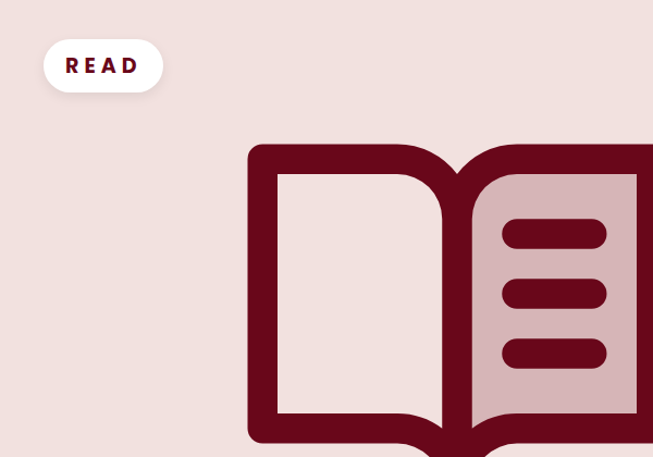 Illustration of an open book on a stand, drawn with simple lines and colors.