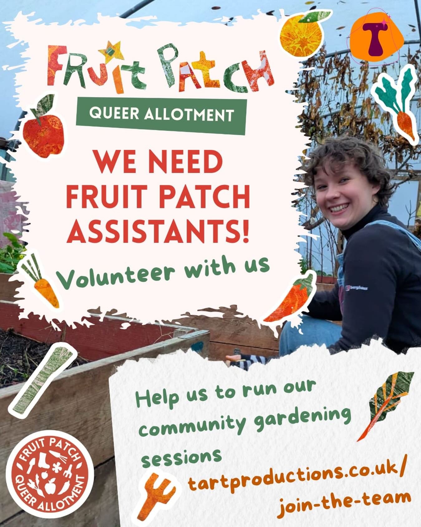 Is &ldquo;spend more time in nature&rdquo; on your wish list for 2026? We need YOU to come and help our new Queer Allotment grow 🪴 

🔗 Find out more through our link in bio 

[ID: Photo of a smiling volunteer working on the allotment. Text reads: F