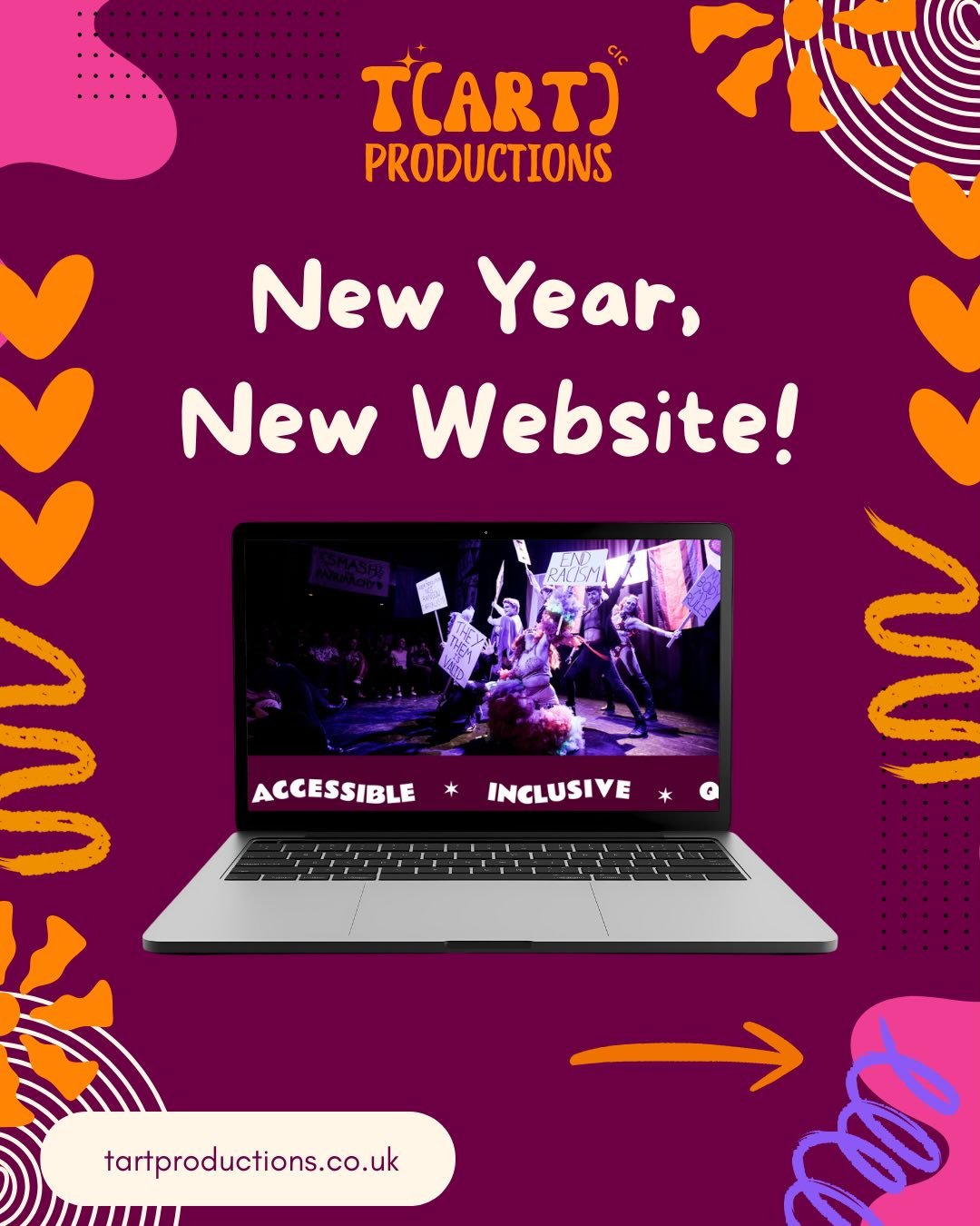 👷You might have noticed a few changes over on tartproductions.co.uk. That&rsquo;s because we&rsquo;ve been working away behind the scenes to create a shiny new website that better showcases all our gorgeous Queer community events, on a platform that