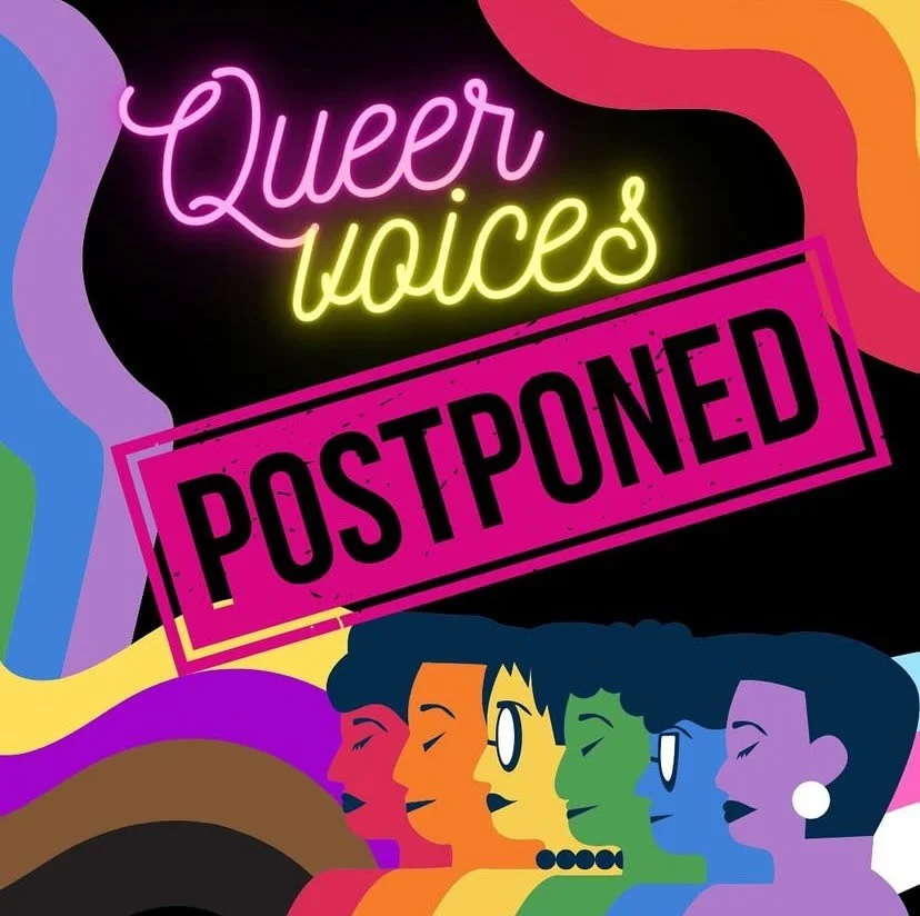 😔 We&rsquo;re very sorry to tell you that we&rsquo;ve had to postpone tomorrow&rsquo;s Queer Voices - participants have ben notified and we hope to have a new date for you very soon!

[ID: Queer Voices logo with pink stamp that reads POSTPONED]