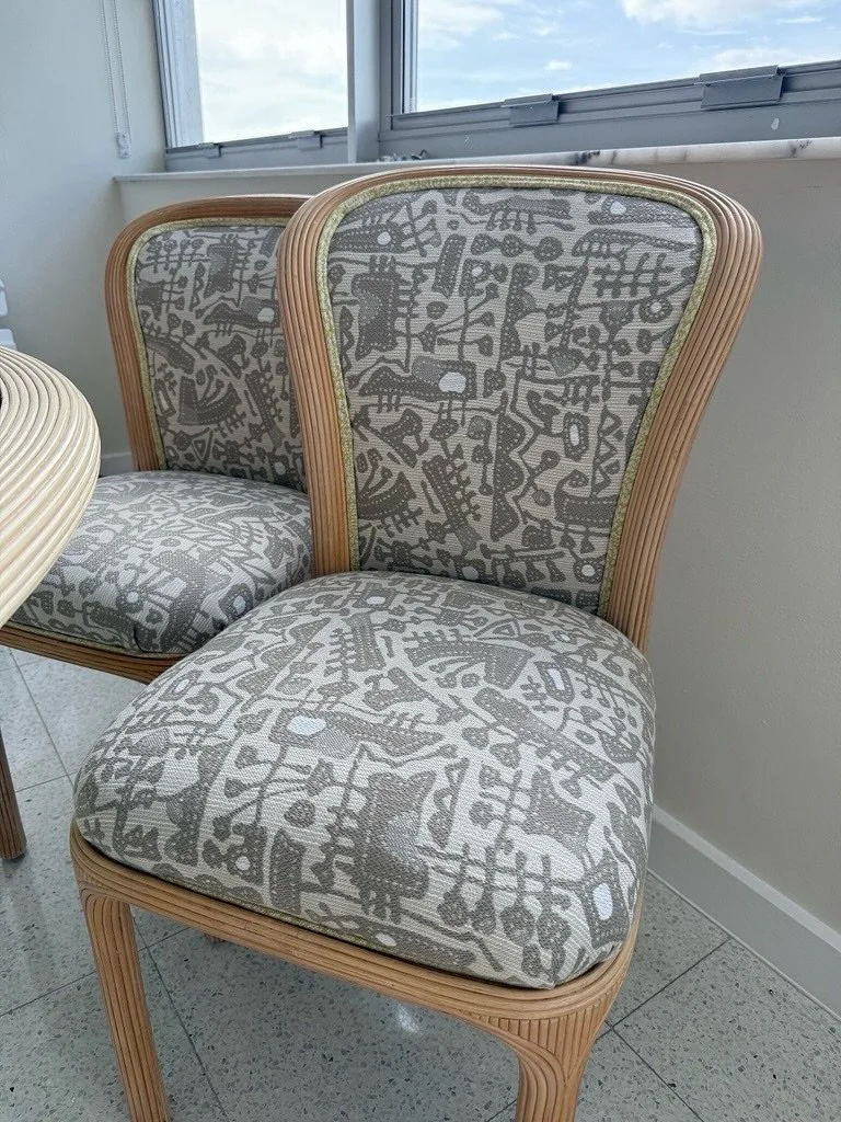 Loving this chair we recently had upholstered in our fabric, Bossa! The perfect bold and funky choice for your indoor and outdoor furnishings. Big thank you to Bill for bringing this chair to life, and for helping model our new fabric: Wild Child (co