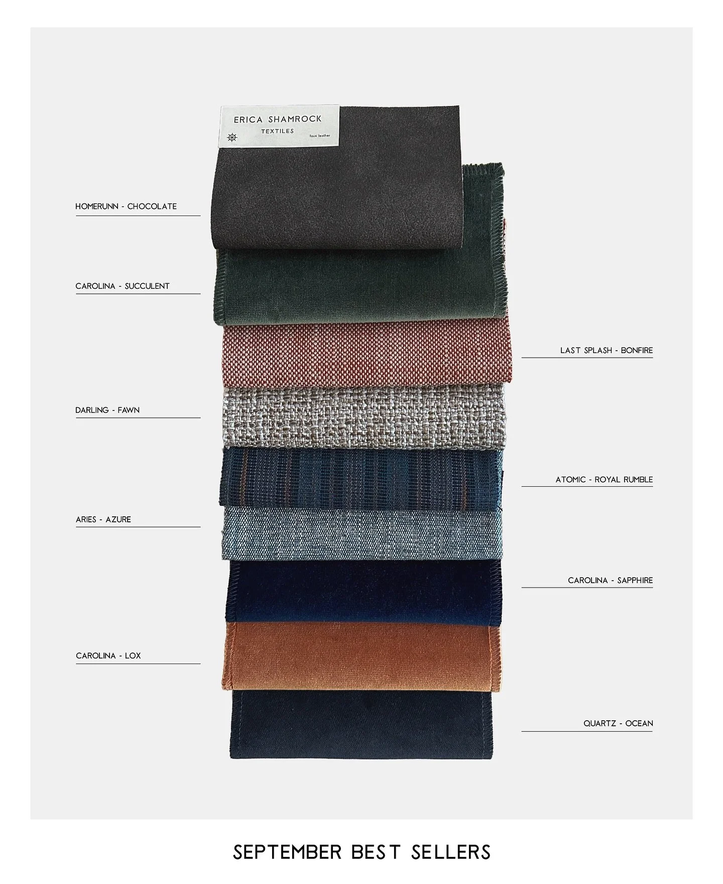 Fall in love with our September best sellers! We&rsquo;re loving all the vibrant colors even as we transition from summer to fall. You can shop all fabrics now on our website ❤️