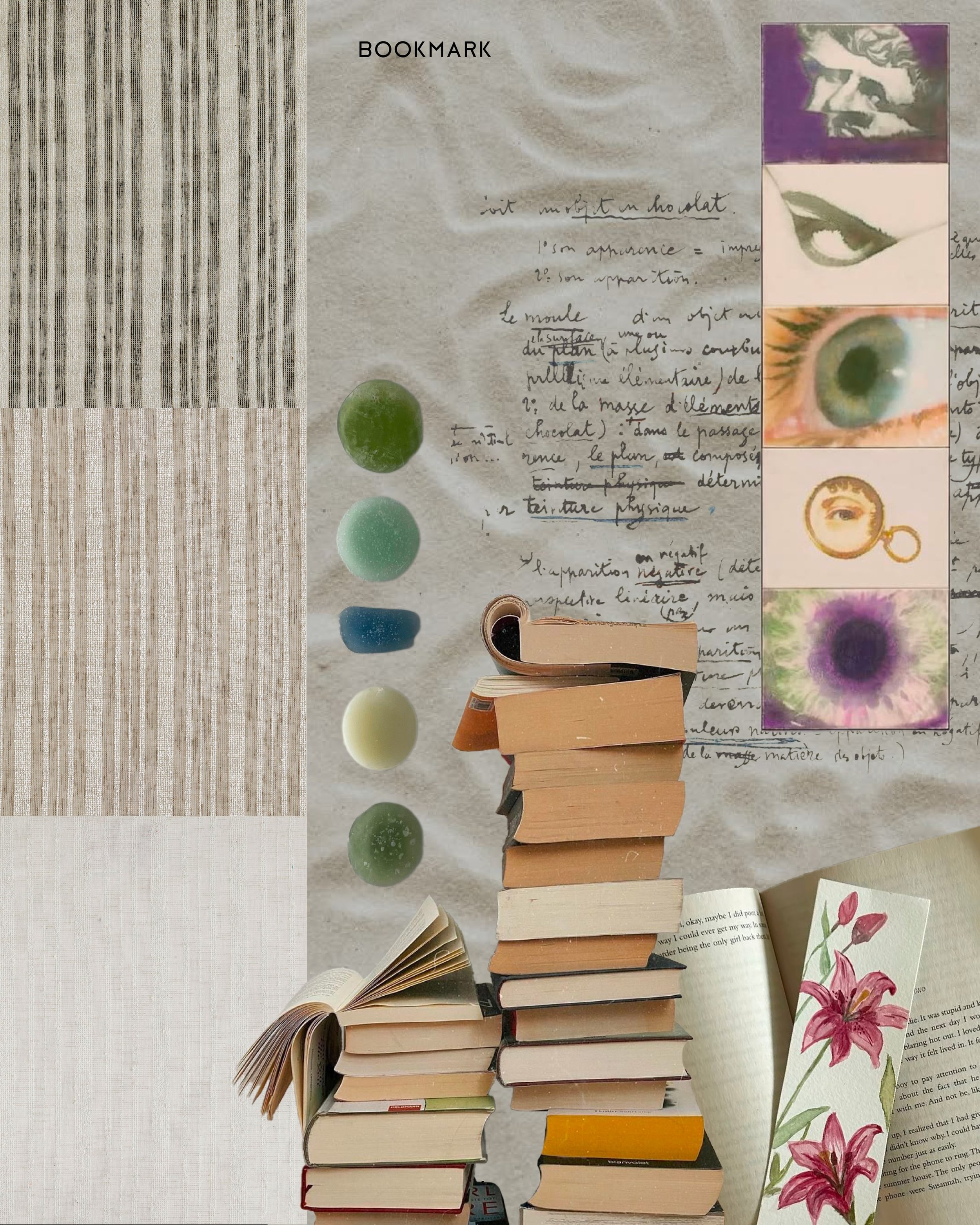 A midweek moodbard inspired by the beautiful sheer, Bookmark. 

Bookmark is a fresh take on a classic stripe sheer. This beachy, semi-sheer drapery has a boucle texture running throughout. Take your choice of three distinct colorways that will add a 