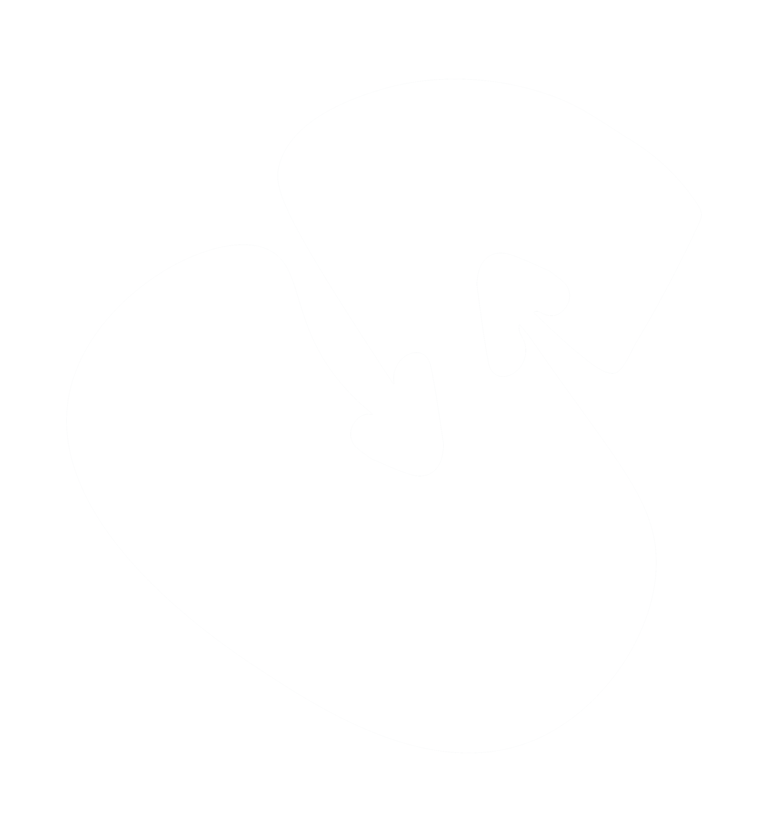 Black and white graphic of two hearts with arrows pointing between them.