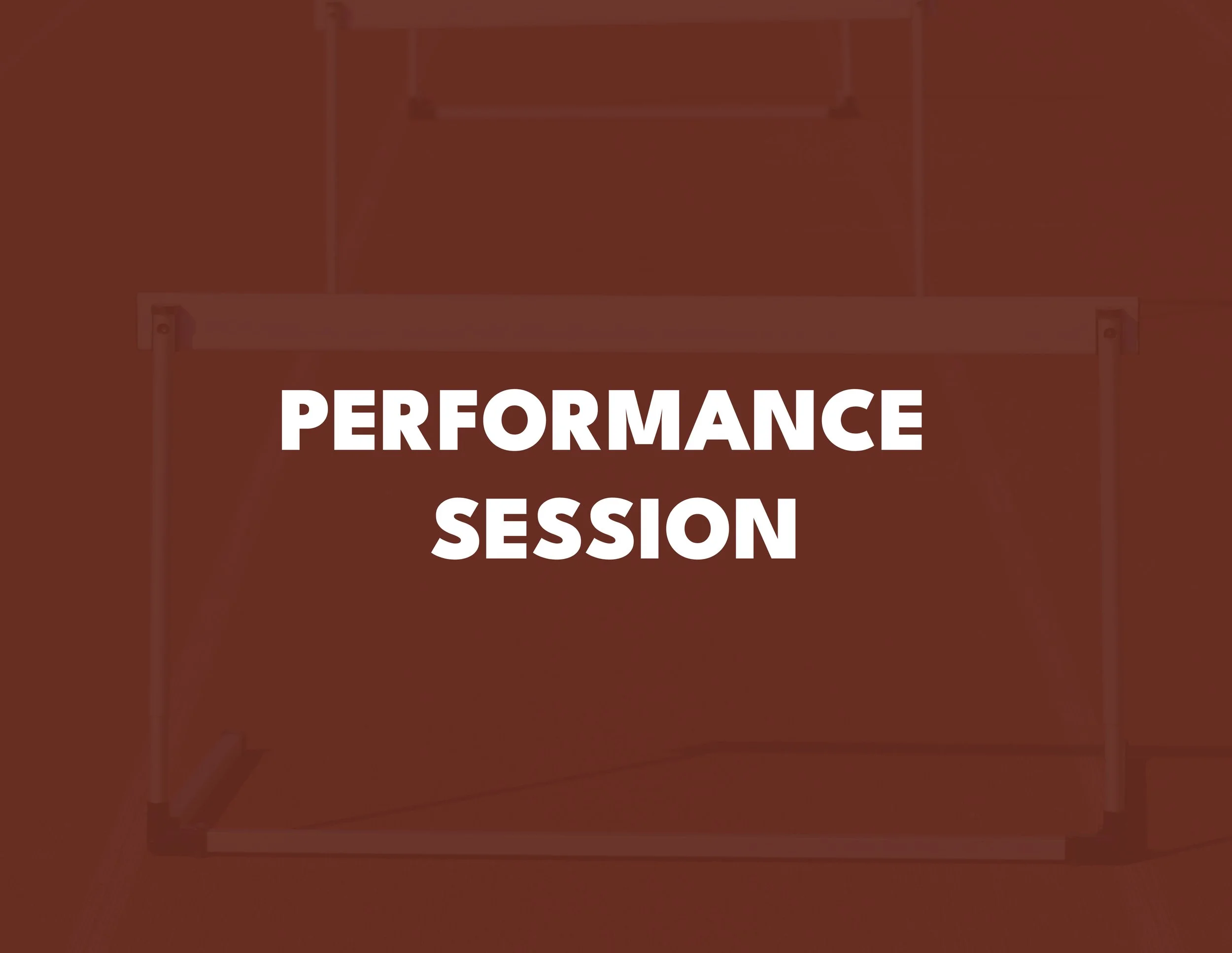 Performance Session overlay to depict service details underneath upon hover.