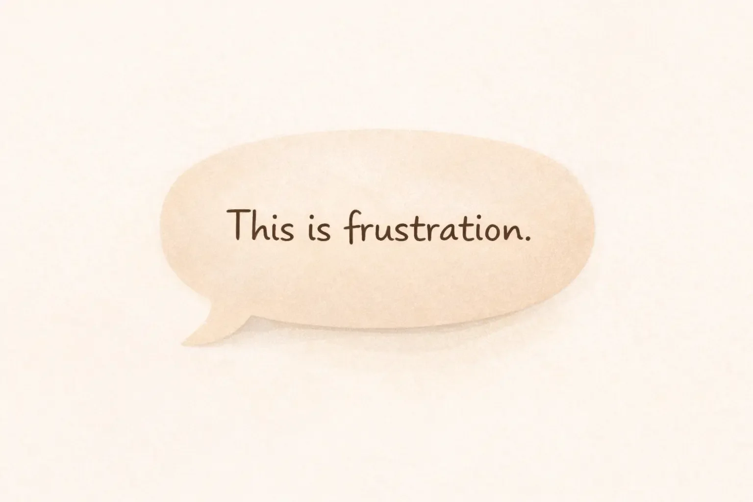 Speech bubble reading “This is frustration” illustrating naming emotions for emotional regulation.