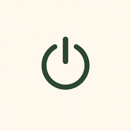 Power button icon symbolizing a reset from technology.