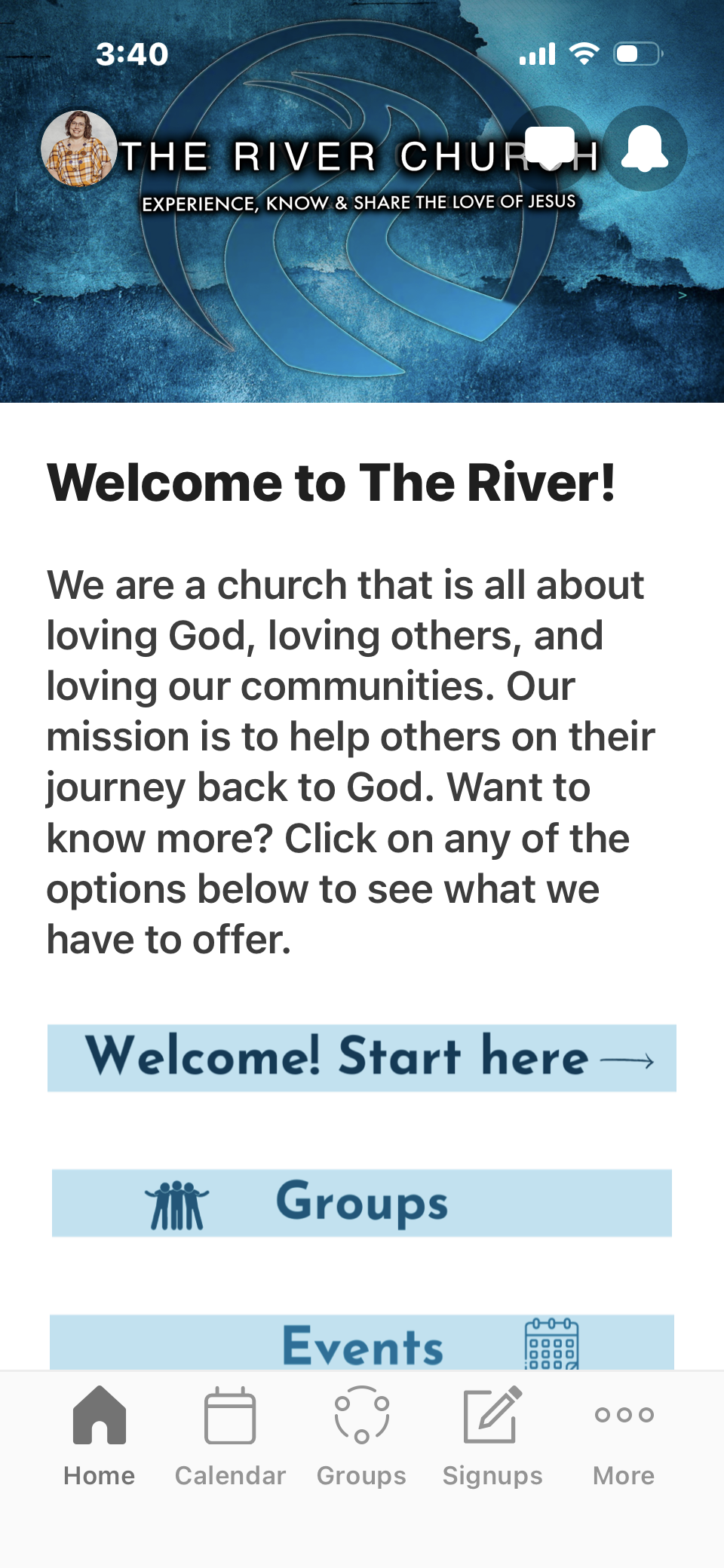 The River Church Center app