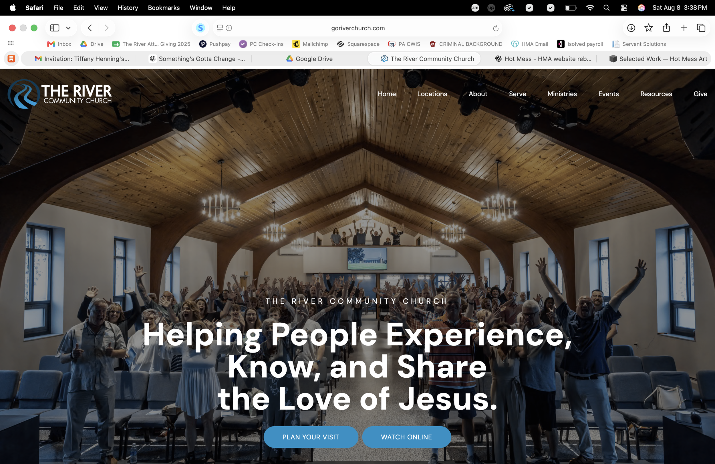 The River Community Church website homepage