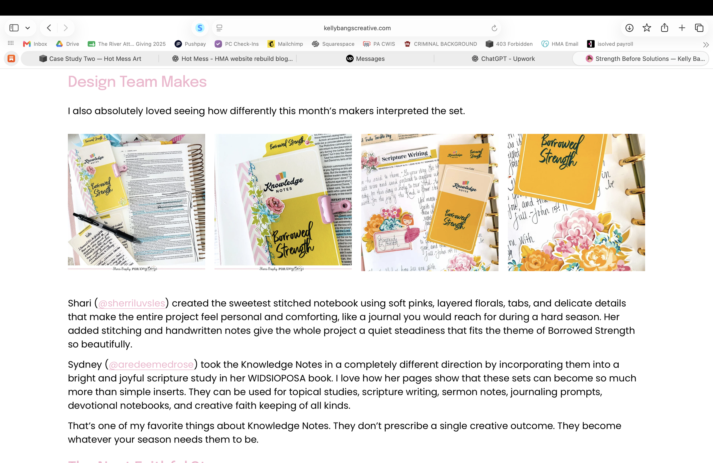 Illustrated Faith design team projects featured on the Kelly Bangs blog