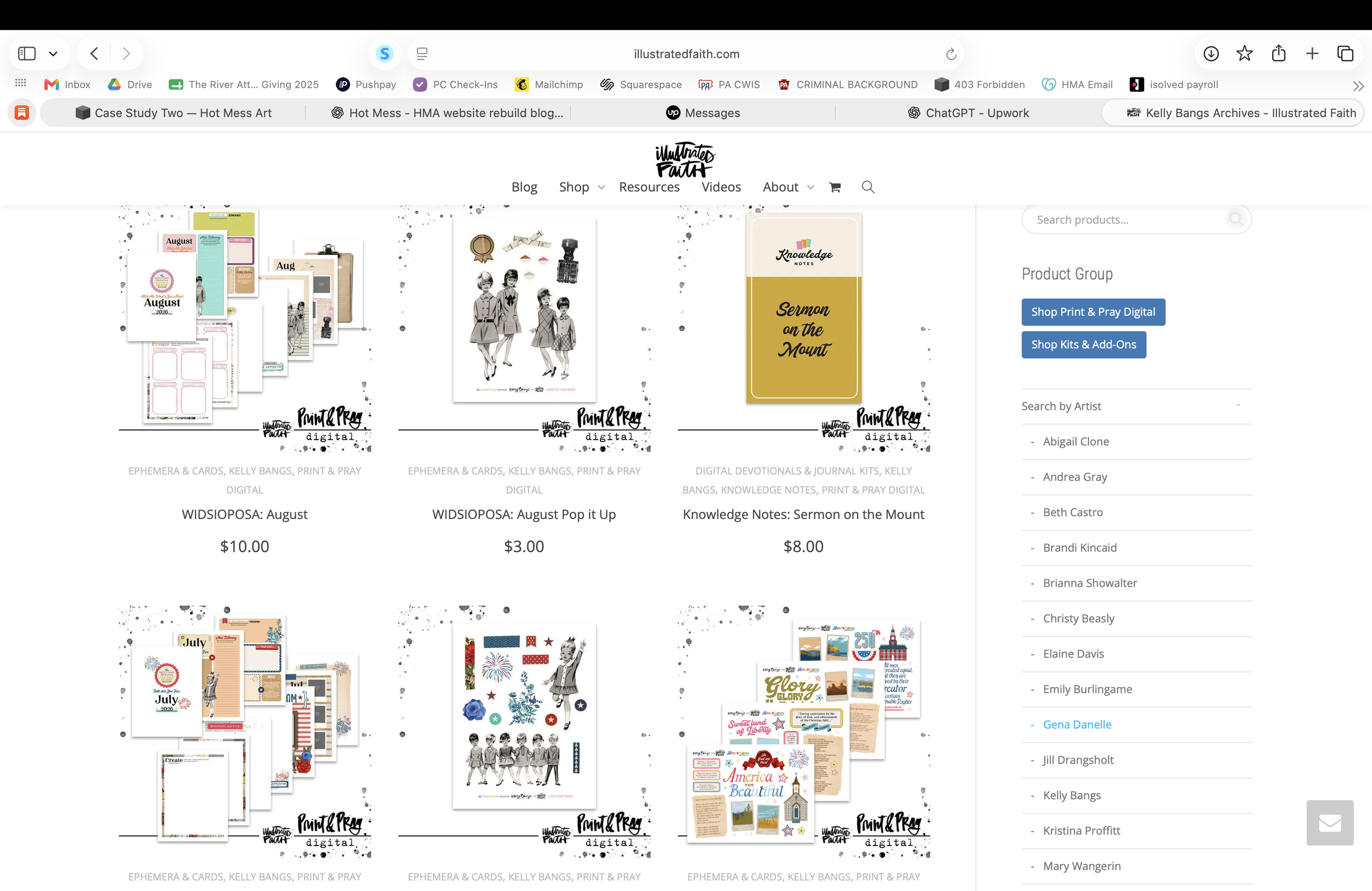 Kelly Bangs digital products featured through Illustrated Faith
