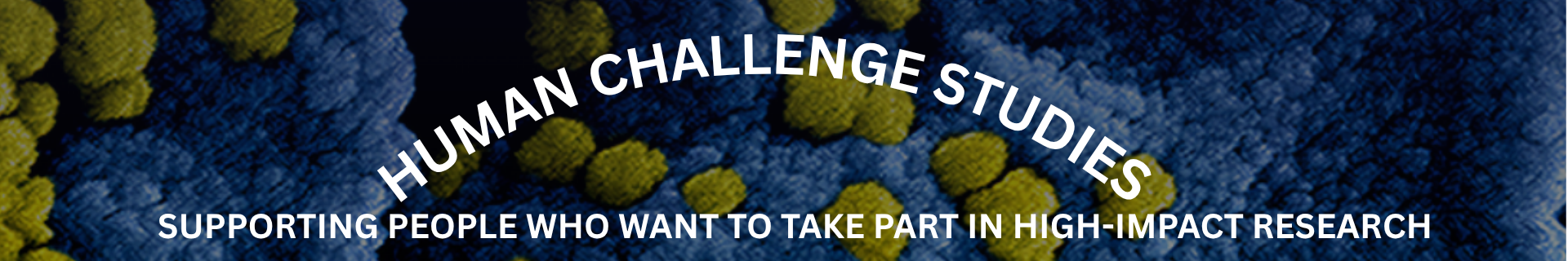Human Challenge Studies banner explaining ethical research, volunteer participation, and participant protections.