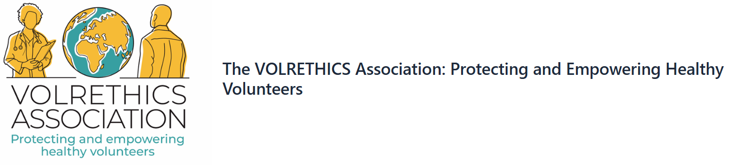 VOLRETHICS Association logo focused on ethical clinical research practices, healthy volunteer advocacy, participant protection, and transparency in research.