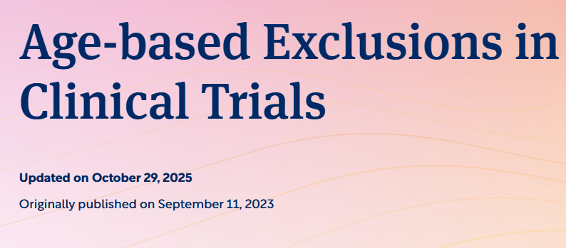 Article titled "Age-Based-Exclusions in Clinical Trials" discussing how age criteria affect participation in research studies.