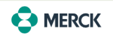 Merck logo with the word 'MERCK' next to a teal and green symbol