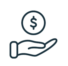 Hand holding a dollar coin