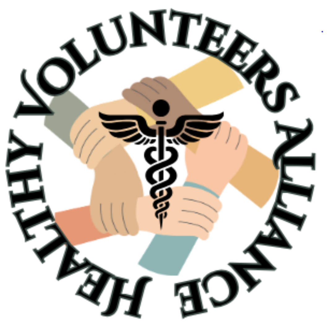 Healthy Volunteers Alliance logo showing diverse hands forming a circle around a medical caduceus symbol