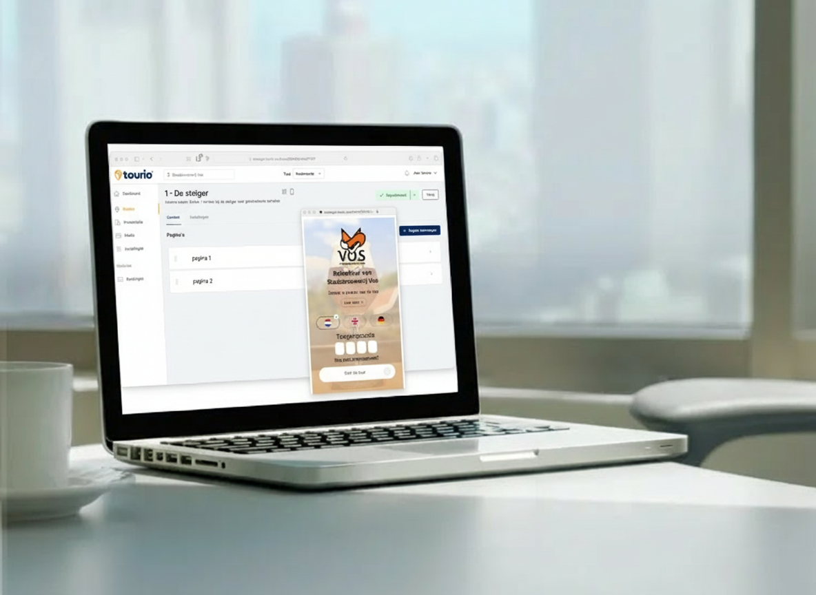 Laptop met de Tourio Manager actief