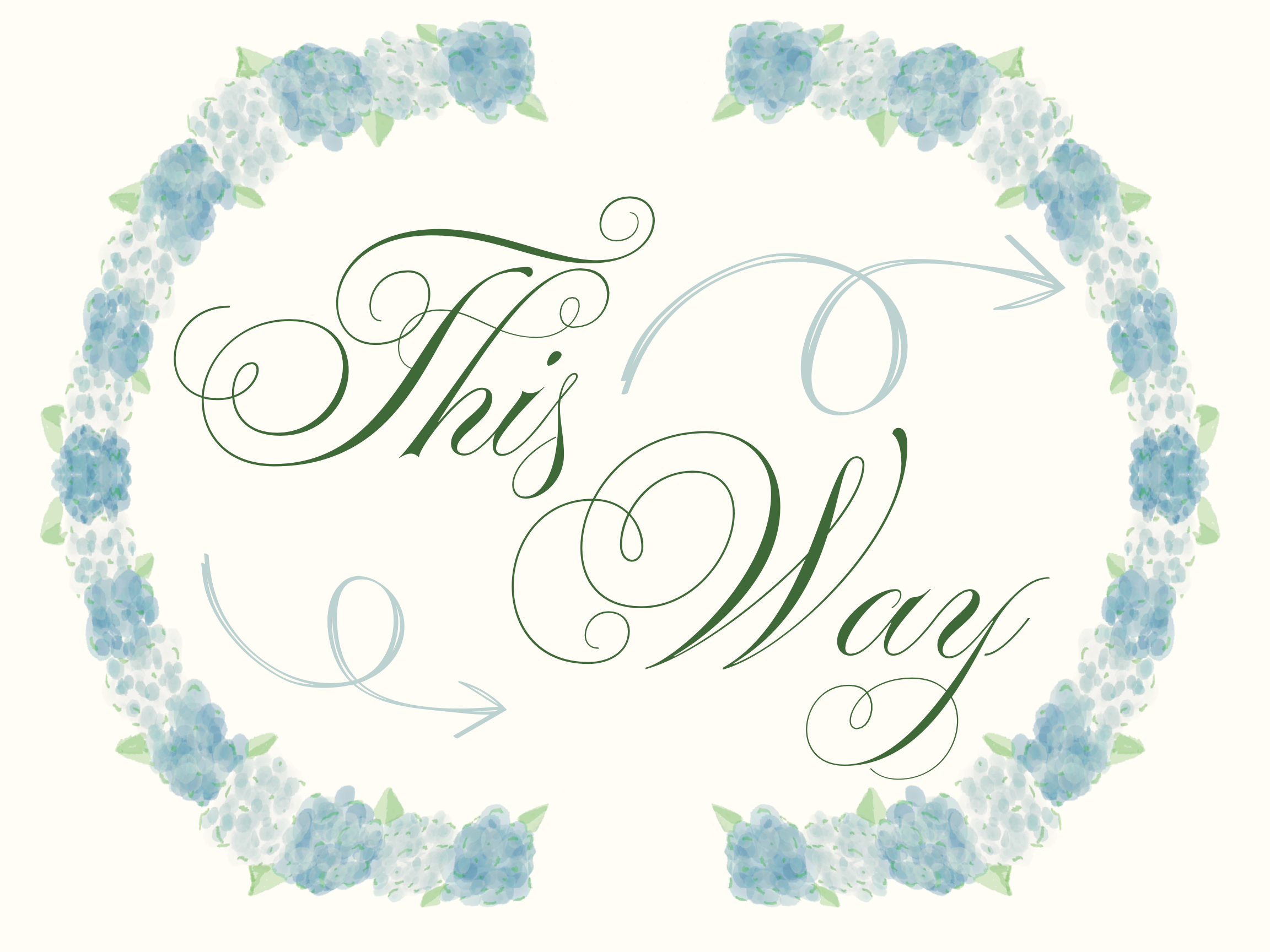 Hydrangea Wedding Signage