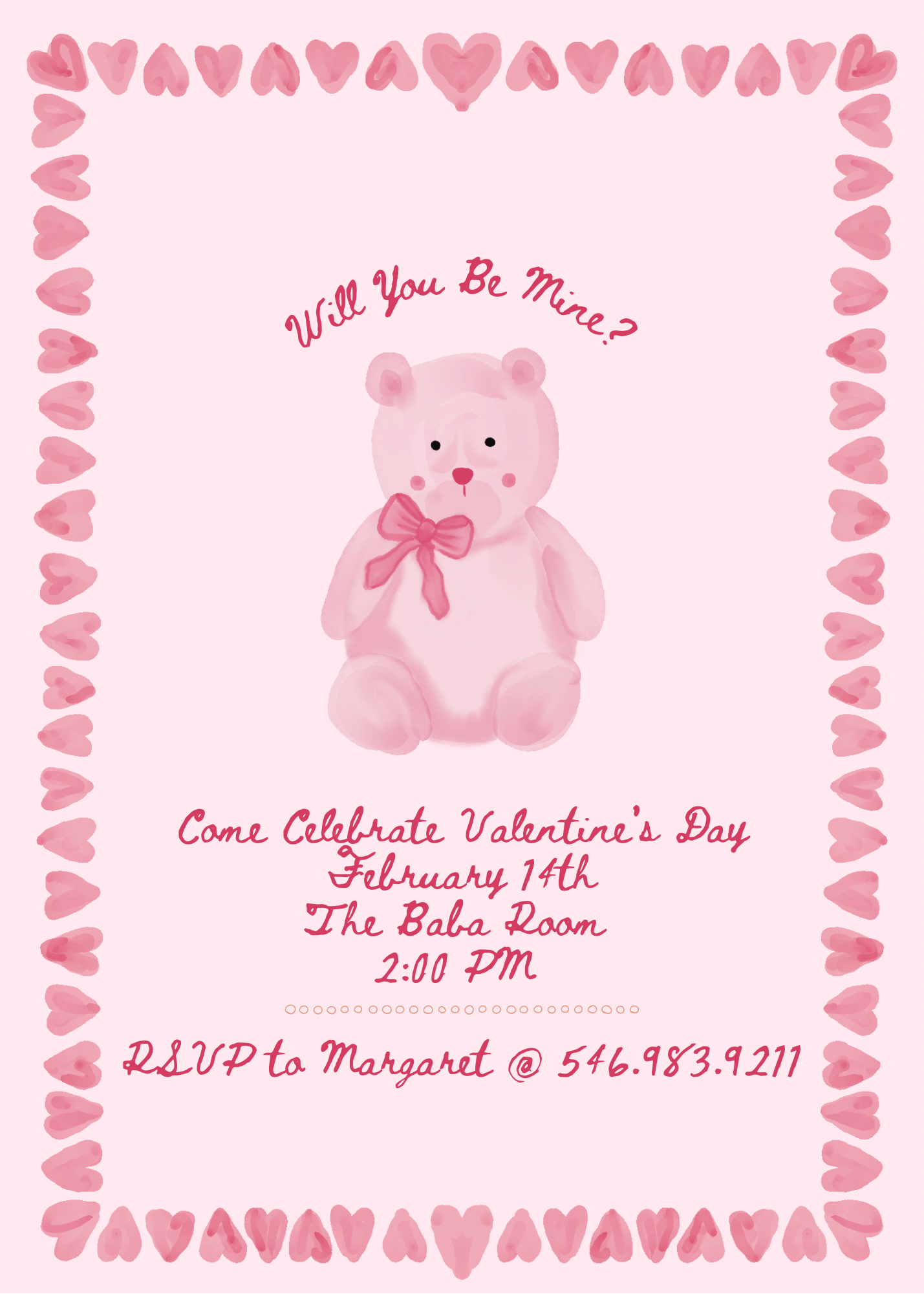 Teddy Bear with Bow Invite