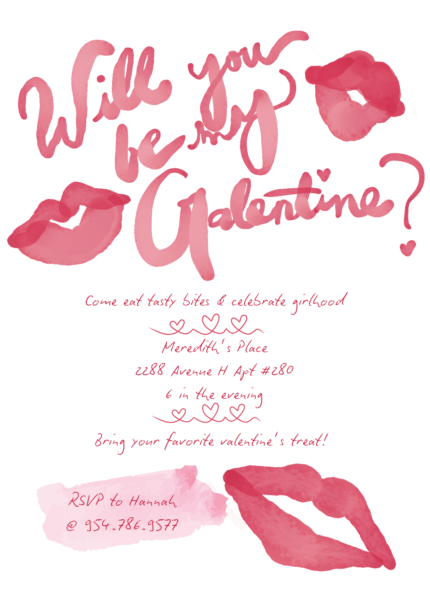 Galentine’s Kiss - Personalized Valentine’s Invitation