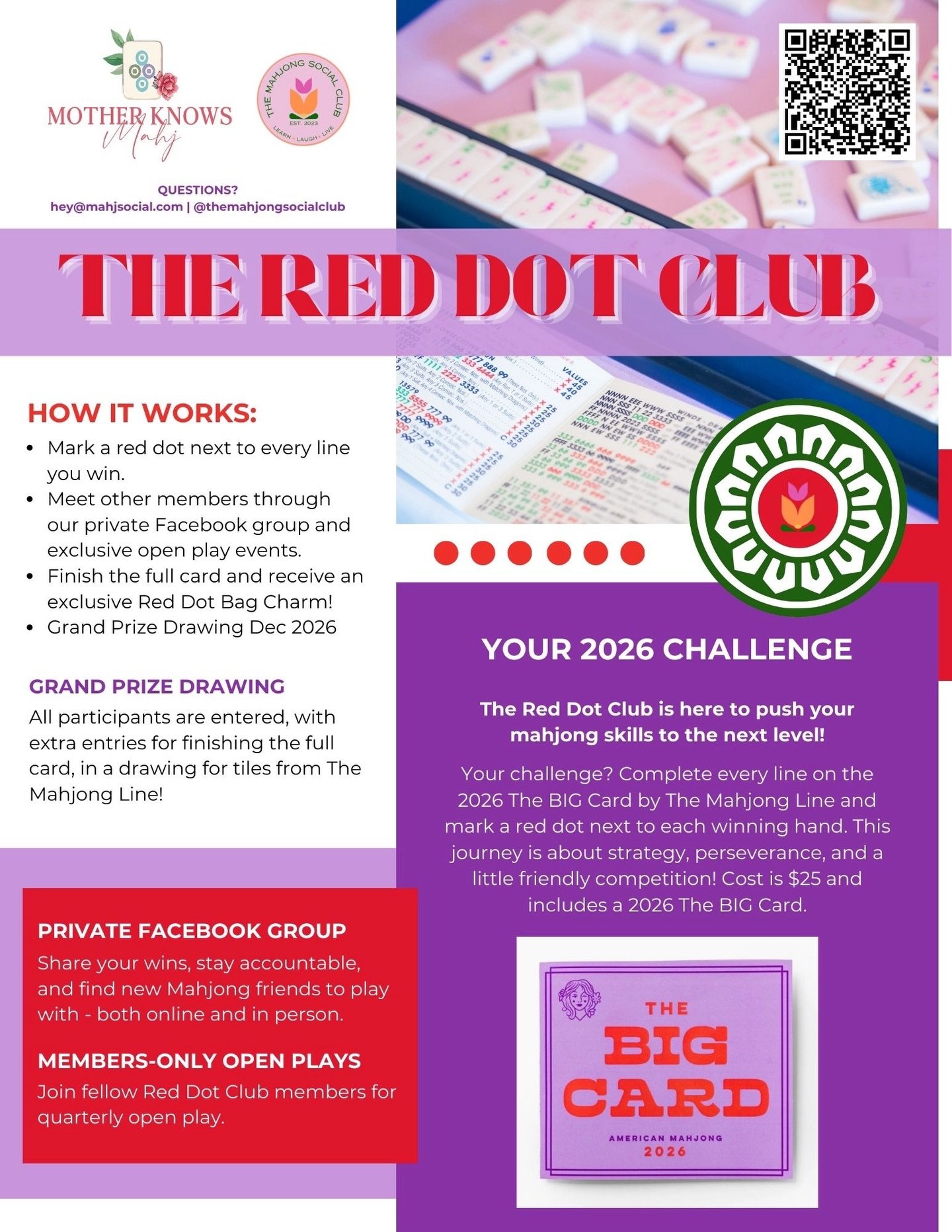I am so happy to partner with @themahjongsocialclub and other The Mahjong Line ambassadors on this fun challenge! The Red Dot Club was designed by Courtney and Heather of The Mahjong Social Club based out of Tulsa, to push your mahjong skills to the 