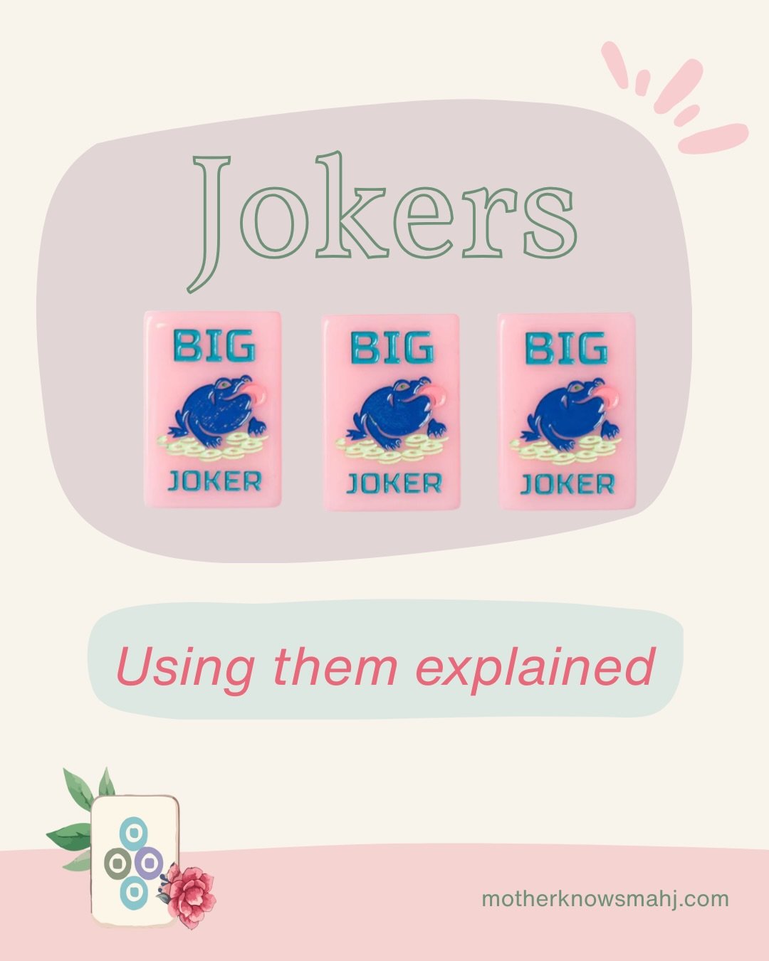 Save this post if you need a quick reference on where and how to use jokers! 🀄️🃏
Feel free to share this post with your friends too😉.
#mahjongtips #mahjongteacher #mahjonginstructor #jokers