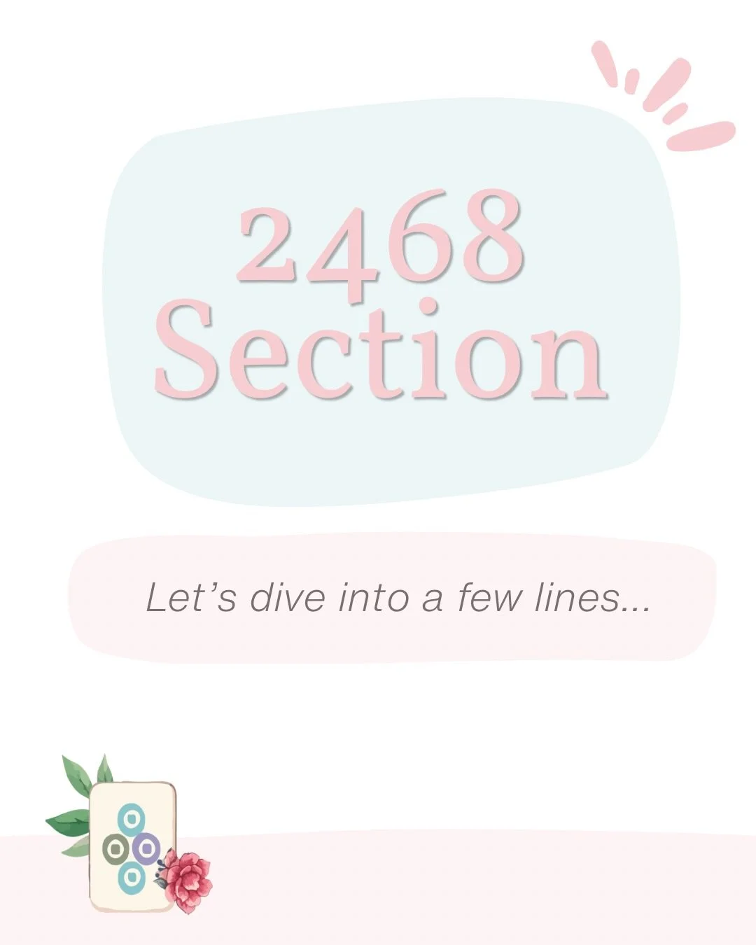 It&rsquo;s always a good idea to read what&rsquo;s in the parenthesis. If you&rsquo;re in between 2 lines, it could help you decide! I think it&rsquo;s especially true in the 2468 section of the new 2026 NMJL card. Swipe left to see the flexibility o