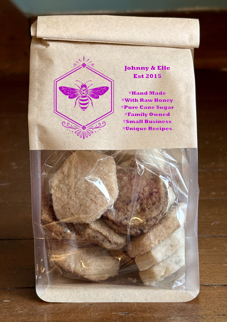 Our first mock-up of our artisan gourmet honey cookies for retail and wholesale