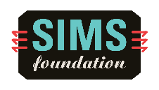 Logo for SIMS Foundation with text 'SIMS foundation' in turquoise and white on a black background