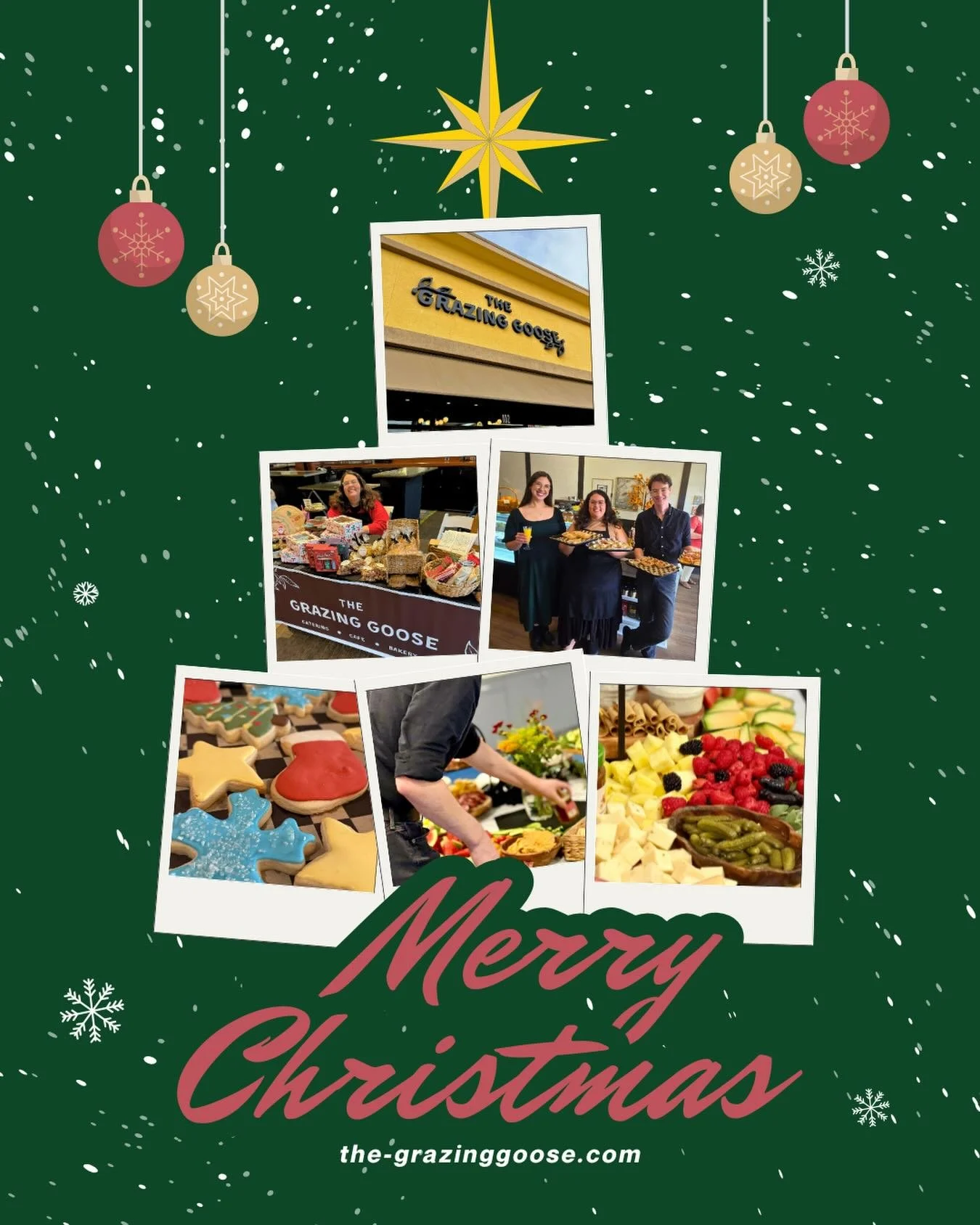 Merry Christmas from The Grazing Goose Team! From our wild holiday catering nights to our cozy (and foggy) caf&eacute; mornings, seeing our customers&rsquo; smiling faces every day has been the best gift a Goose could ask for. Thank you all for makin