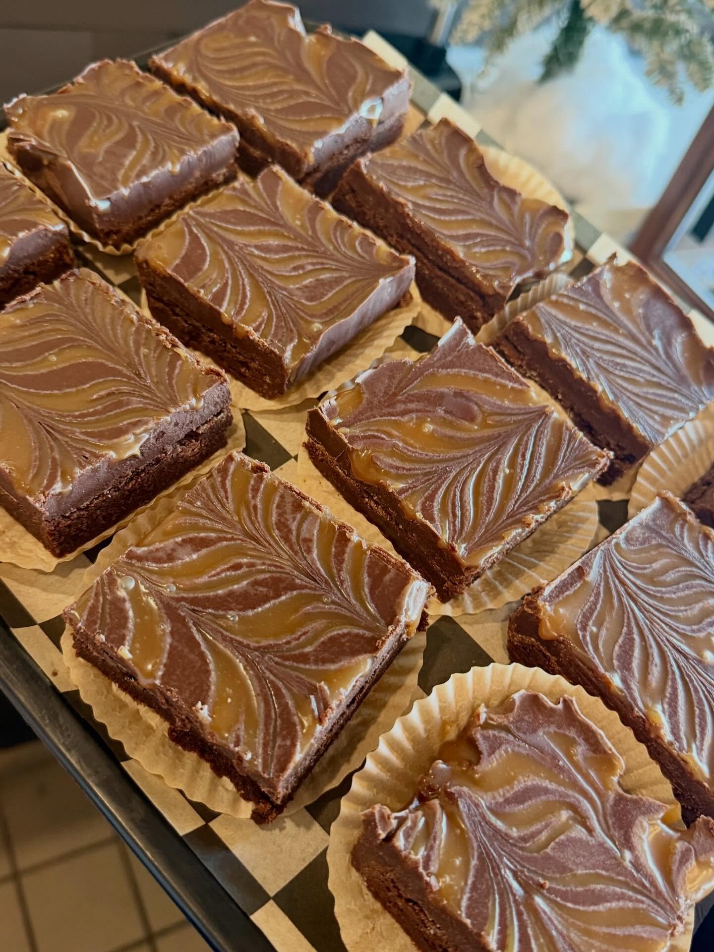 Salted Caramel Fudge Brownies 🤤YUM!!! Stop by The Grazing Goose this week to snag one!!!